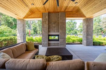 Outdoor lanai with fireplace